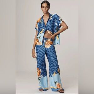 Maeve Straight-Leg Pull-On Silk Pants, Various Sizes NWT